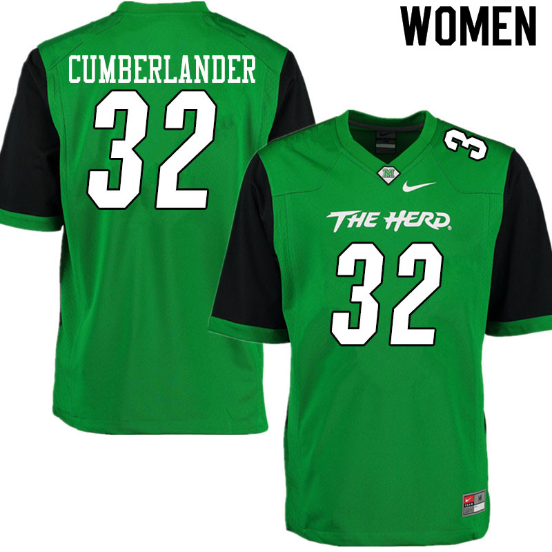 Women #32 Koby Cumberlander Marshall Thundering Herd College Football Jerseys Sale-Gren